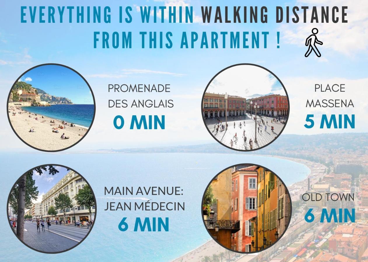 Nestor&Jeeves - Trois Promenade - Central - Very Close Sea Nice Luaran gambar